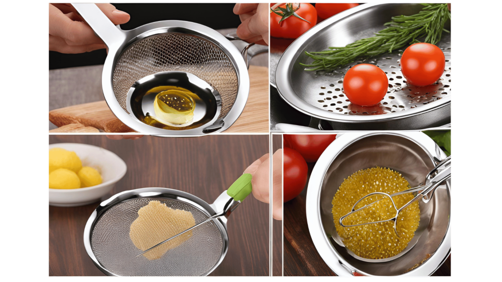 Multifunctional Stainless Steel Colander Sieve with Tongs