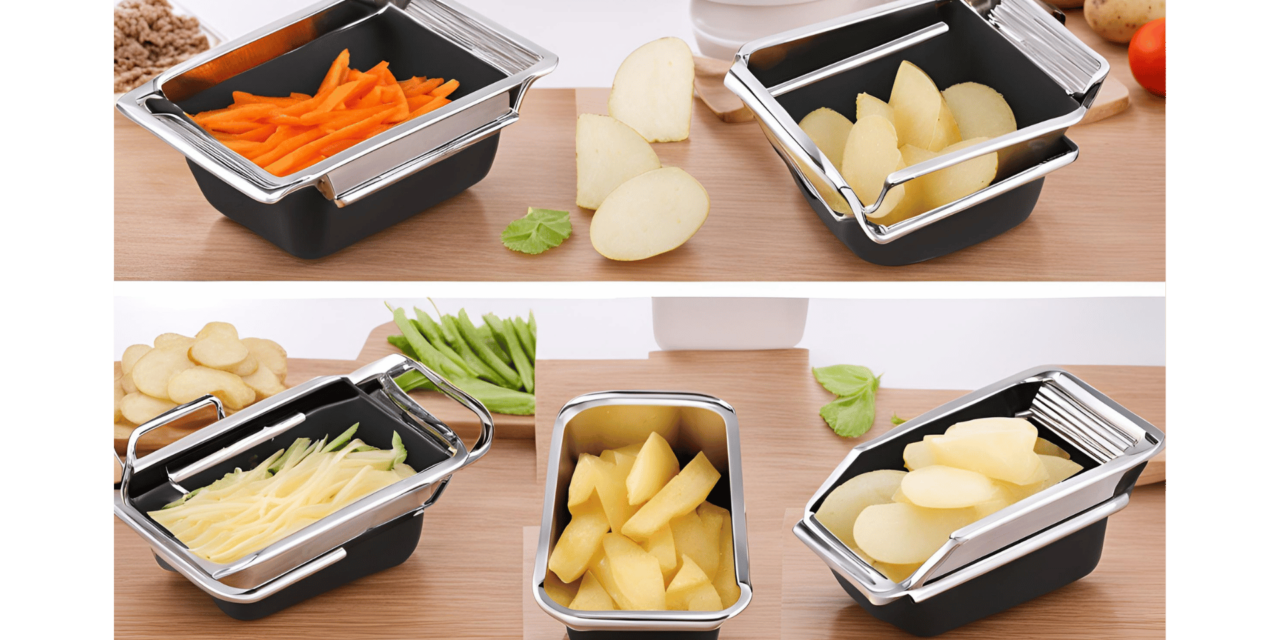 Stainless Steel Potato Cutter, Vegetable Fruit Slicer, and Chopper