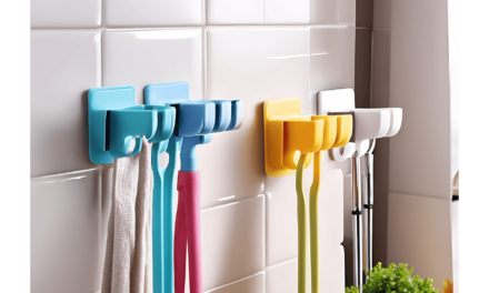 Adhesive Multi Purpose Hooks Wall Mounted Mop Organizer